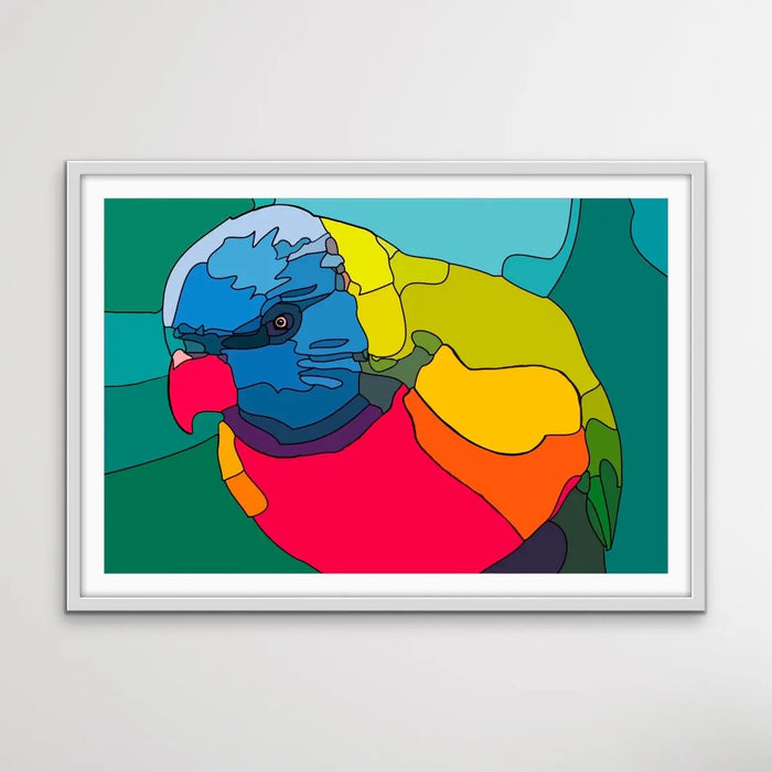 Lorikeet Lines - Colourful Contemporary Lorikeet Print, Wall Art, Ozark Home 