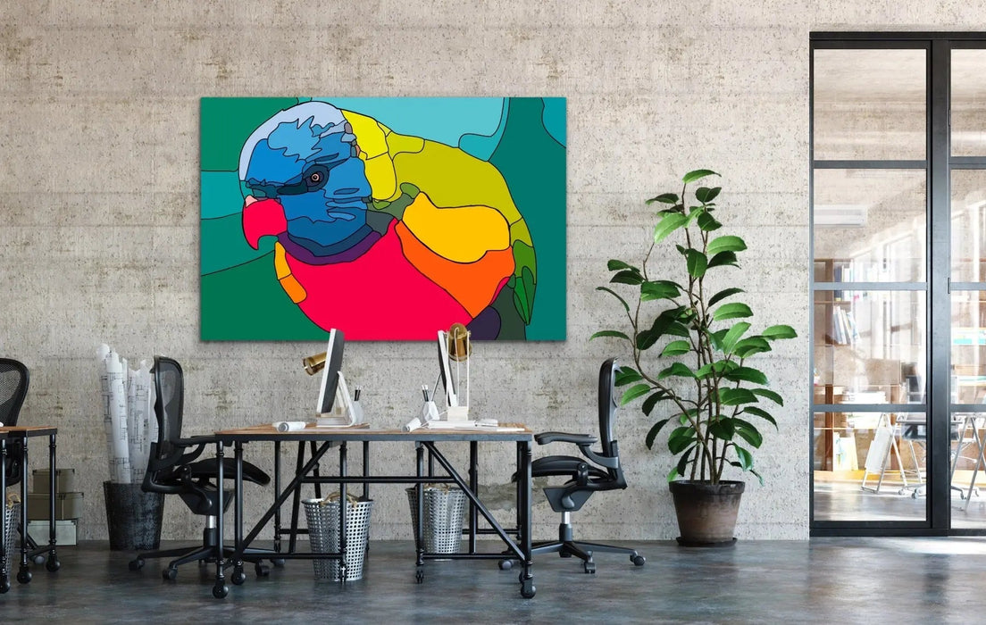 Lorikeet Lines - Colourful Contemporary Lorikeet Print, Wall Art, Ozark Home 