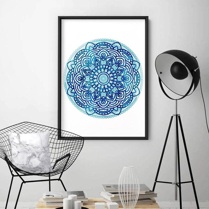 Mandala Watercolour Blues I - Art Print - Ozark Home