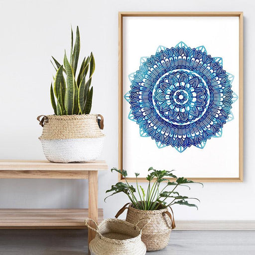 Mandala Watercolour Blues II - Art Print - Ozark Home