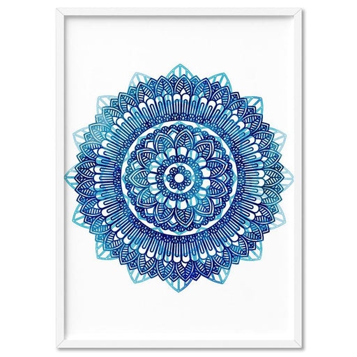 Mandala Watercolour Blues II - Art Print - Ozark Home