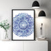 Mandala in Distressed Nautical Watercolours - Art Print - Ozark Home