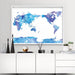 World Map Blue Watercolour - Art Print - Ozark Home