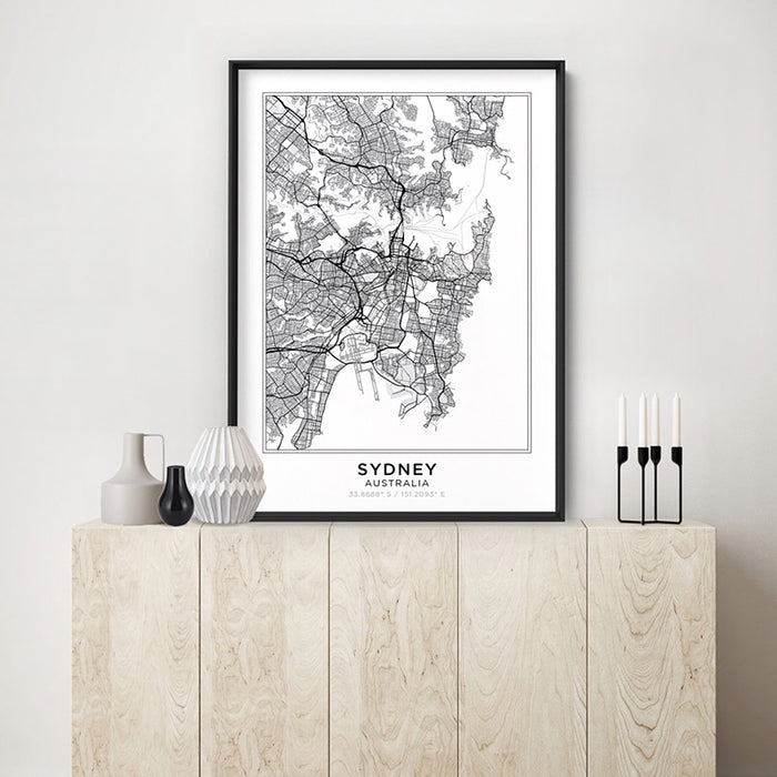 City Maps / SYDNEY - Art Print, Wall Art, Ozark Home 