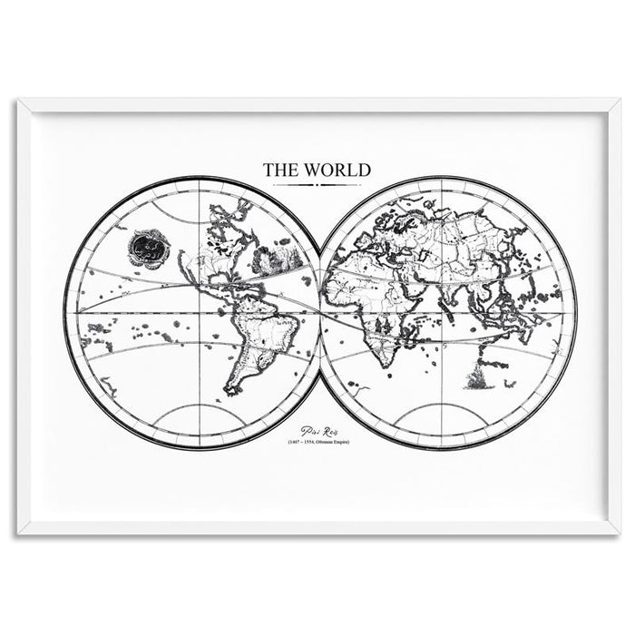 World Map Double Hemisphere - Art Print - Ozark Home