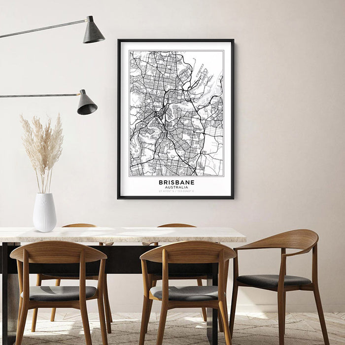 City Maps / BRISBANE - Art Print, Wall Art, Ozark Home 