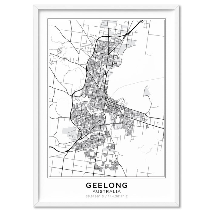 City Maps / GEELONG - Art Print, Wall Art, Ozark Home 