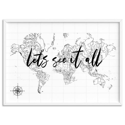 World Map / Let's See it All - Art Print, Wall Art, Ozark Home 