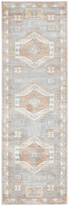 Malatya Grey Stonewashed Aztec Medallion Contemporary Rug, Rugs, Ozark Home 