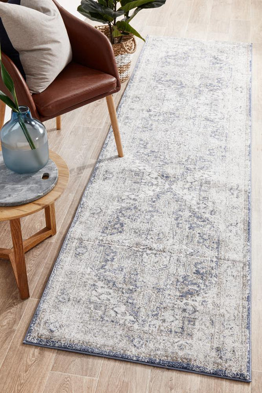 Zardab Ocean Blue Transitional Star Contemporary Runner Rug, Rugs, Ozark Home 