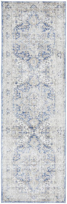 Zardab Ocean Blue Transitional Star Contemporary Runner Rug, Rugs, Ozark Home 