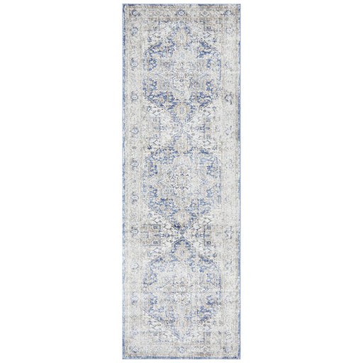 Malatya Ocean Stonewashed Aztec Medallion Contemporary Runner Rug, Rugs, Ozark Home 