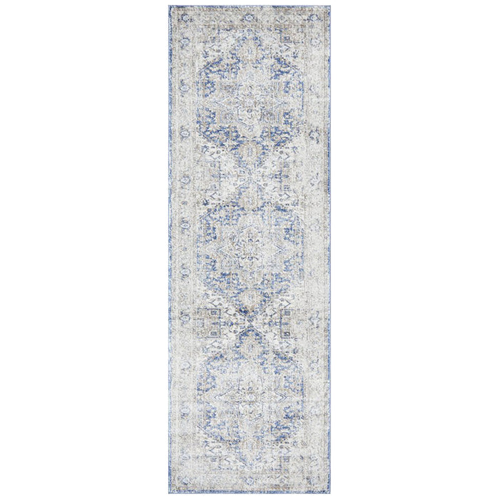 Malatya Ocean Stonewashed Aztec Medallion Contemporary Runner Rug, Rugs, Ozark Home 