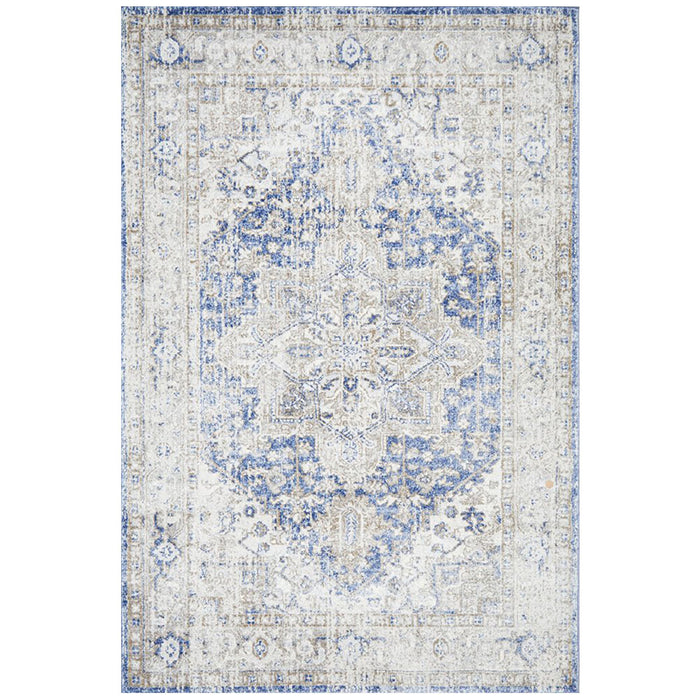 Malatya Ocean Stonewashed Aztec Medallion Contemporary Rug, Rugs, Ozark Home 