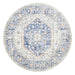 Malatya Blue Round Stonewashed Aztec Medallion Contemporary Rug, Rugs, Ozark Home 