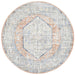 Zardab Peach Transitional Grid Contemporary Round Rug, Rugs, Ozark Home 