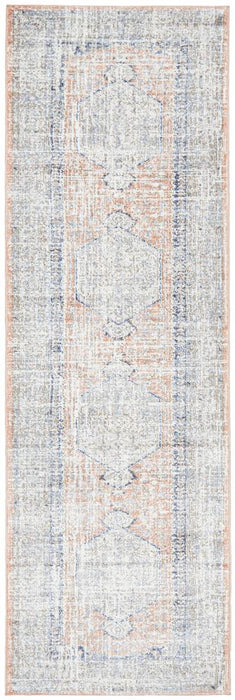 Zardab Peach Transitional Grid Contemporary Runner Rug, Rugs, Ozark Home 