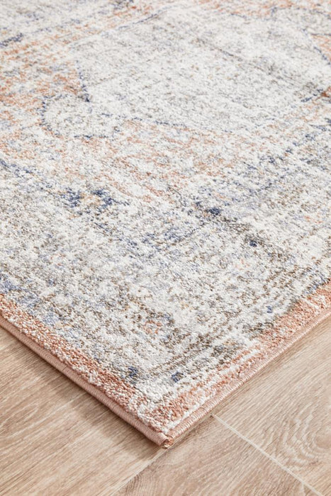 Malatya Peach Stonewashed Aztec Medallion Contemporary Runner Rug, Rugs, Ozark Home 