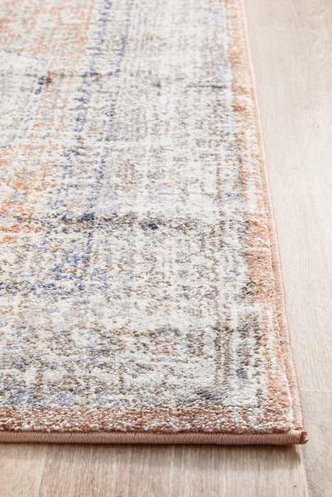 Malatya Peach Stonewashed Aztec Medallion Contemporary Runner Rug, Rugs, Ozark Home 