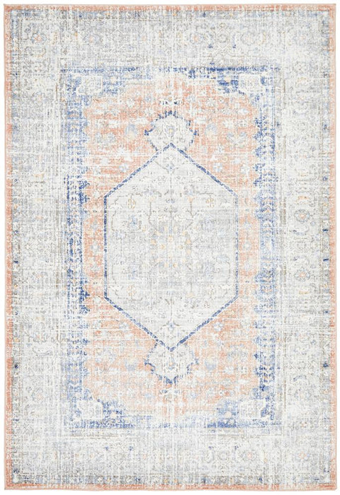 Zardab Peach Transitional Grid Contemporary Rug, Rugs, Ozark Home 