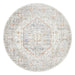 Malatya Silver Round Stonewashed Aztec Medallion Contemporary Rug, Rugs, Ozark Home 
