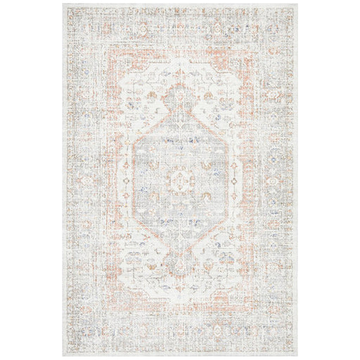 Malatya Silver Stonewashed Aztec Medallion Contemporary Rug, Rugs, Ozark Home 