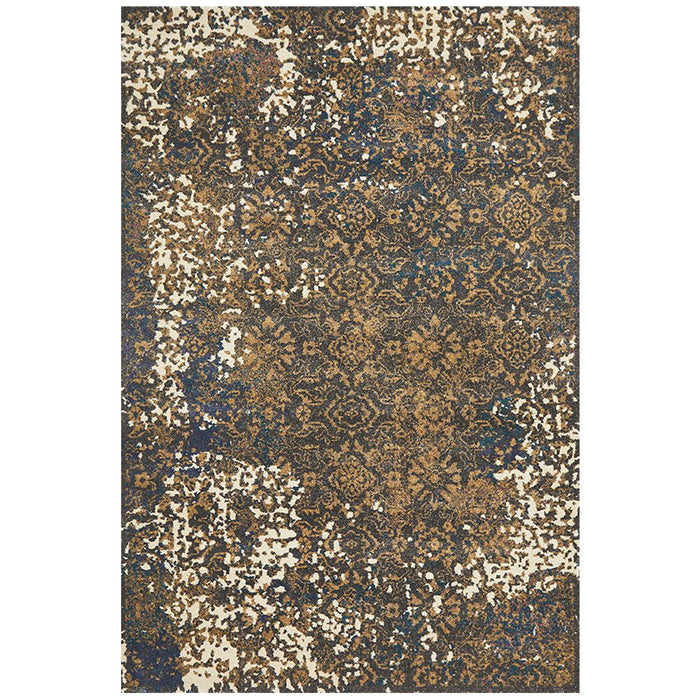 Mardin Blue & Grey Faded Transitional Motif Contemporary Indoor/Outdoor Rug, Rugs, Ozark Home 