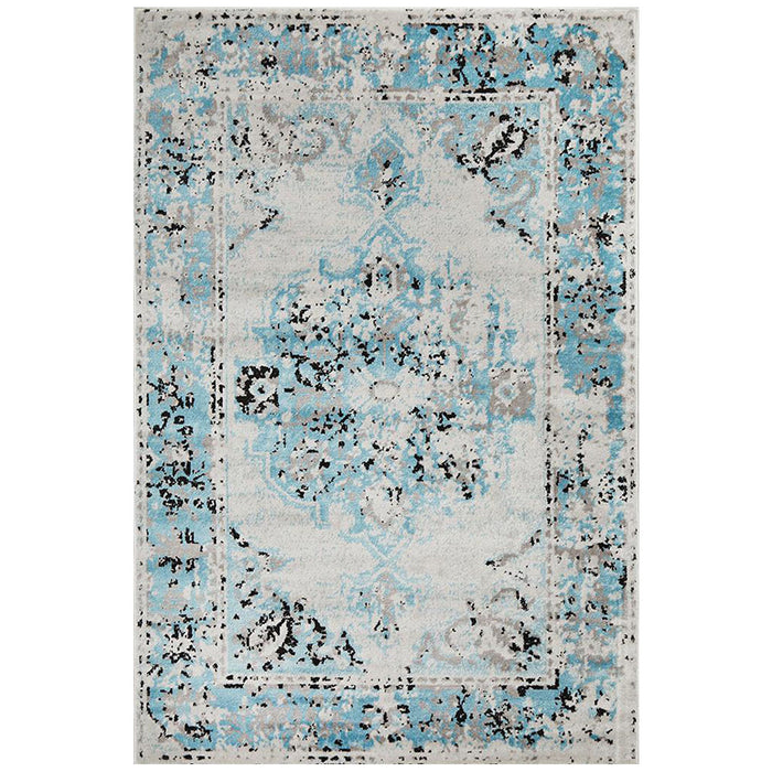 Meydan Blue & Grey Faded Transitional Medallion Contemporary Rug, Rugs, Ozark Home 