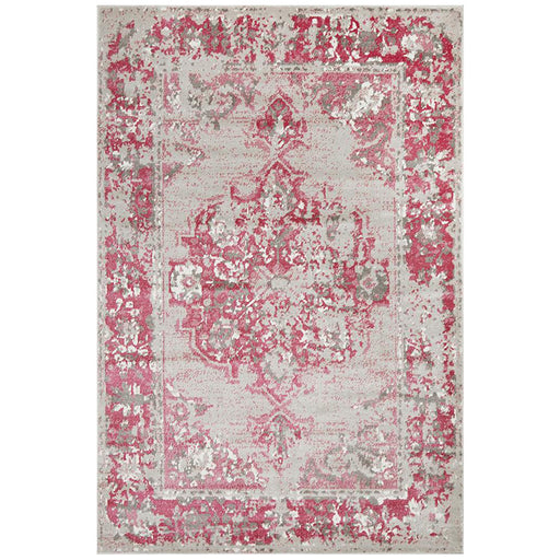 Meydan Grey & Fuchsia Faded Transitional Medallion Contemporary Rug, Rugs, Ozark Home 