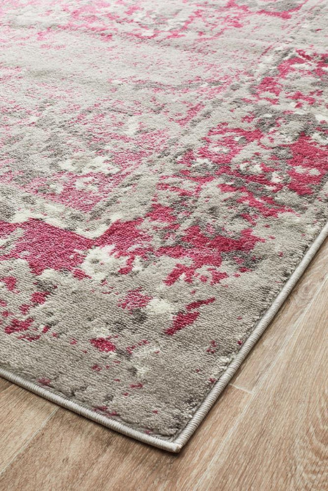 Meydan Grey & Fuchsia Faded Transitional Medallion Contemporary Rug, Rugs, Ozark Home 