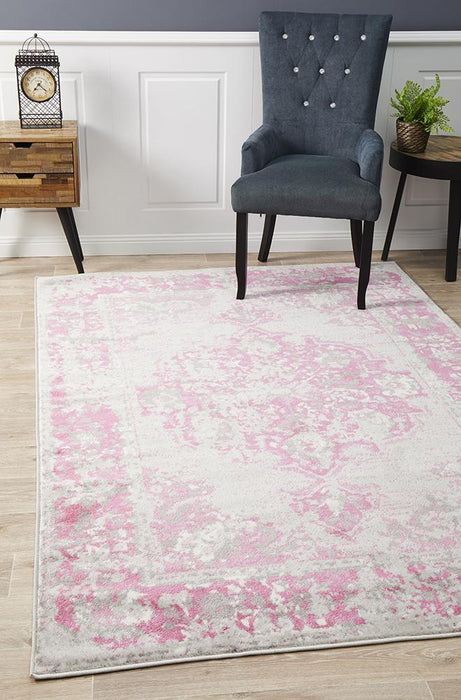 Meydan Grey & Fuchsia Faded Transitional Medallion Contemporary Rug, Rugs, Ozark Home 