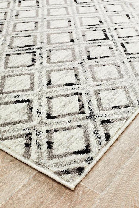 Meydan Grey & Black Transitional Diamond Contemporary Rug, Rugs, Ozark Home 