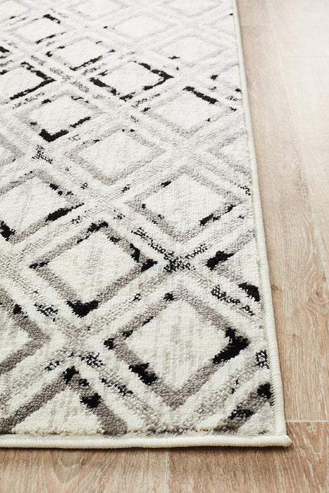 Meydan Grey & Black Transitional Diamond Contemporary Rug, Rugs, Ozark Home 