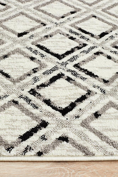 Meydan Grey & Black Transitional Diamond Contemporary Rug, Rugs, Ozark Home 