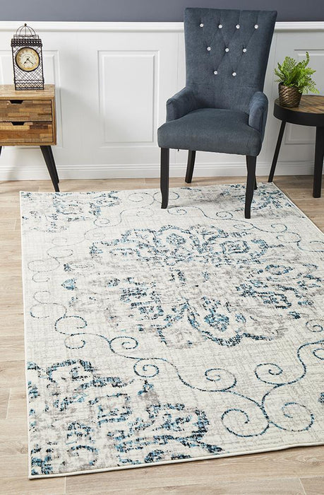 Meydan Blue & Grey Faded Mandara Contemporary Rug, Rugs, Ozark Home 