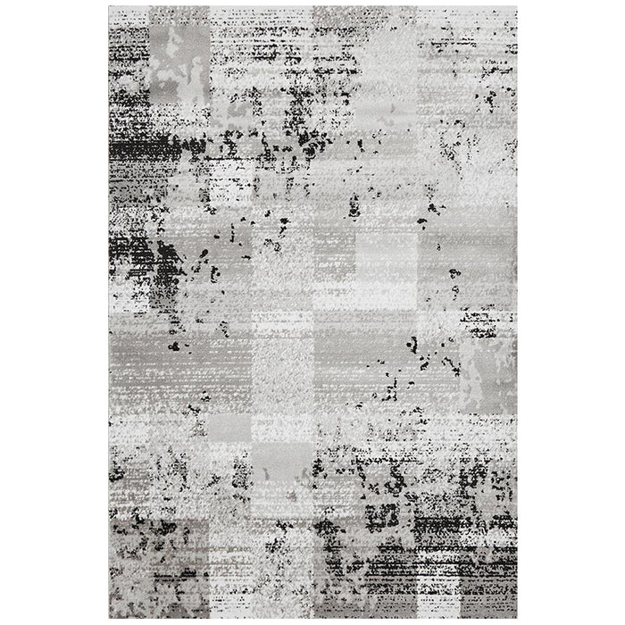 Meydan Grey Black & Silver Faded Stacked Square Contemporary Rug, Rugs, Ozark Home 