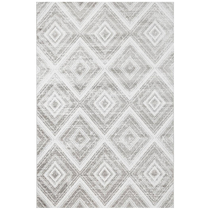 Meydan Grey & Silver Geometric Diamonds Contemporary Rug, Rugs, Ozark Home 