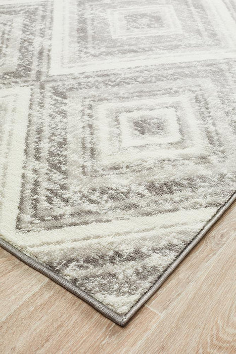 Meydan Grey & Silver Geometric Diamonds Contemporary Rug, Rugs, Ozark Home 