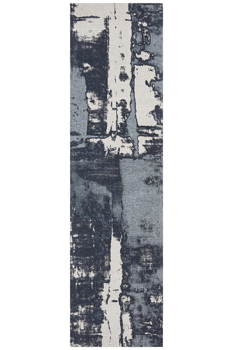 Manali Denim Abstract Paint Streak Contemporary Rug, Rugs, Ozark Home 