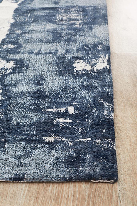 Manali Denim Abstract Paint Streak Contemporary Runner Rug, Rugs, Ozark Home 