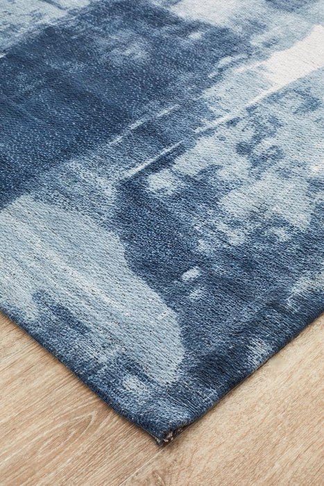 Manali Denim Abstract Paint Streak Contemporary Rug, Rugs, Ozark Home 