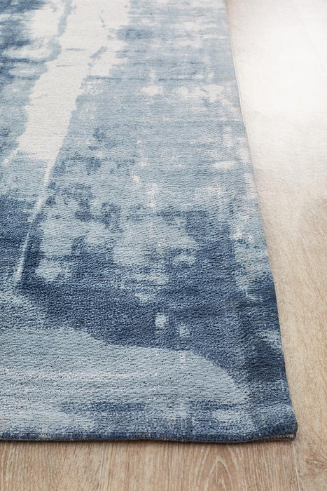 Manali Denim Abstract Paint Streak Contemporary Rug, Rugs, Ozark Home 