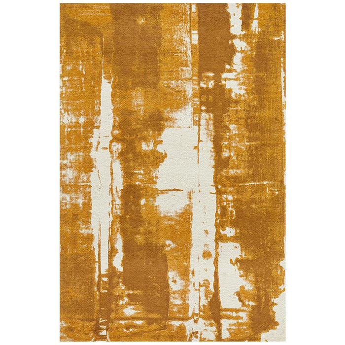 Manali Mustard Abstract Paint Streak Contemporary Rug, Rugs, Ozark Home 