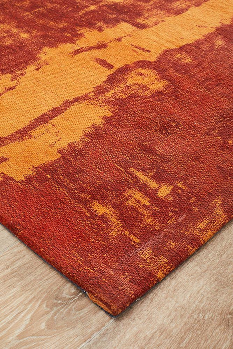 Manali Paprika Abstract Paint Streak Contemporary Runner Rug, Rugs, Ozark Home 