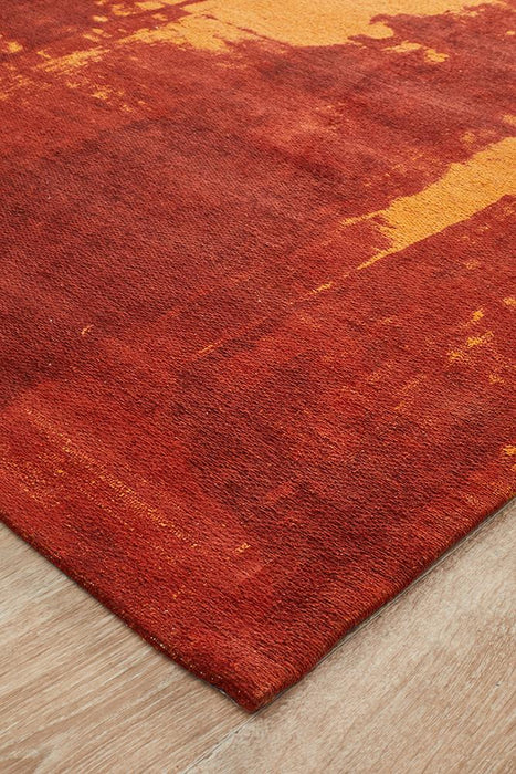 Manali Paprika Abstract Paint Streak Contemporary Rug, Rugs, Ozark Home 