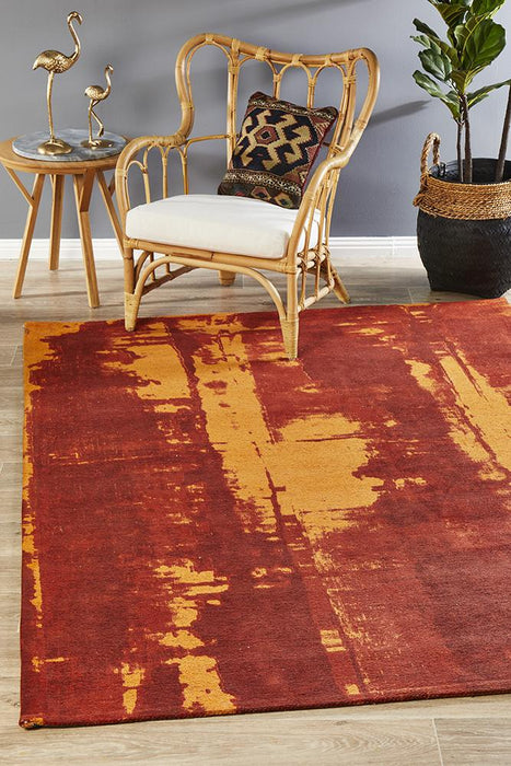 Manali Paprika Abstract Paint Streak Contemporary Rug, Rugs, Ozark Home 