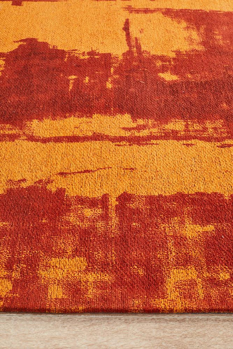 Manali Paprika Abstract Paint Streak Contemporary Rug, Rugs, Ozark Home 