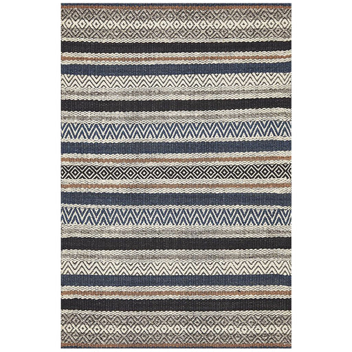 Madurai Denim Combined Pattern Flatwoven Contemporary Rug, Rugs, Ozark Home 