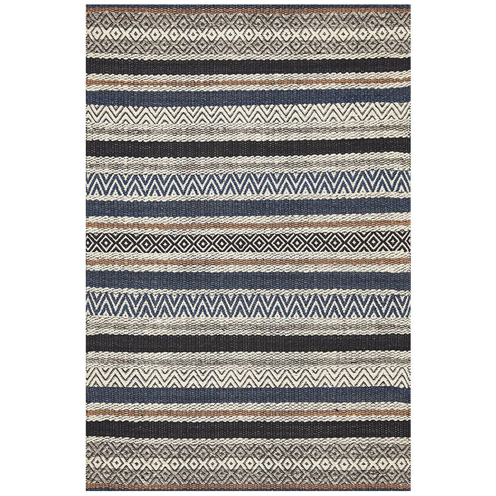 Madurai Denim Combined Pattern Flatwoven Contemporary Rug, Rugs, Ozark Home 