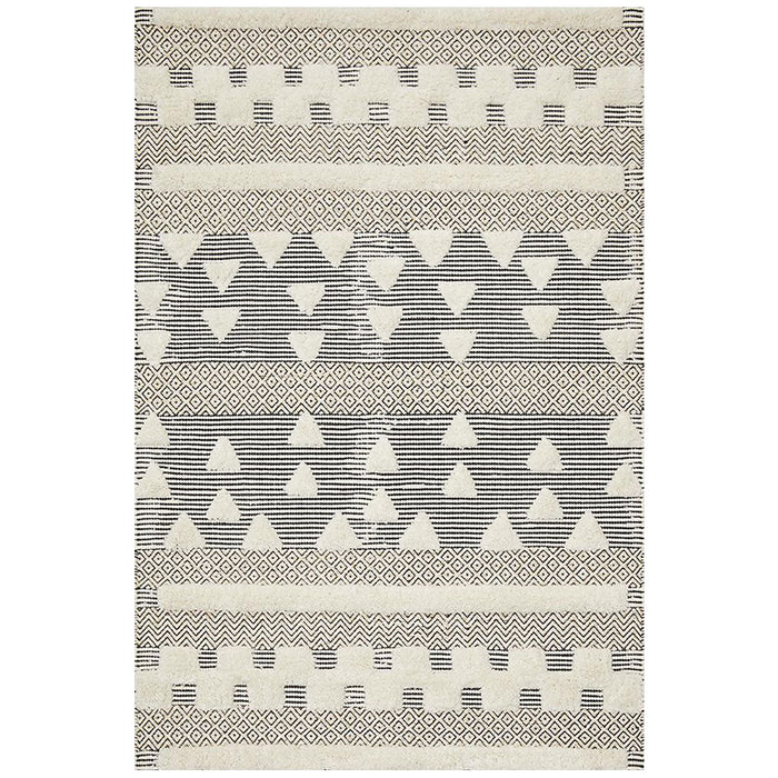 Madurai Ivory Hand Tufted Shape Flatwoven Contemporary Rug, Rugs, Ozark Home 